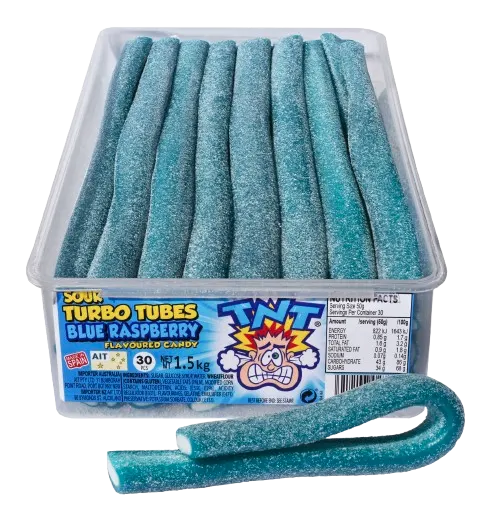 TNT Sour Turbo Tubes Blue Raspberry — TNT straps pack shot