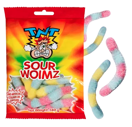 TNT Sour Woimz Bag — TNT gummies pack shot