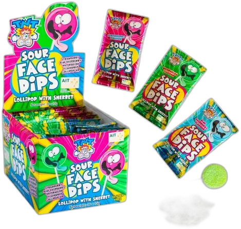 TNT Sour Face Dips — TNT powders pack shot