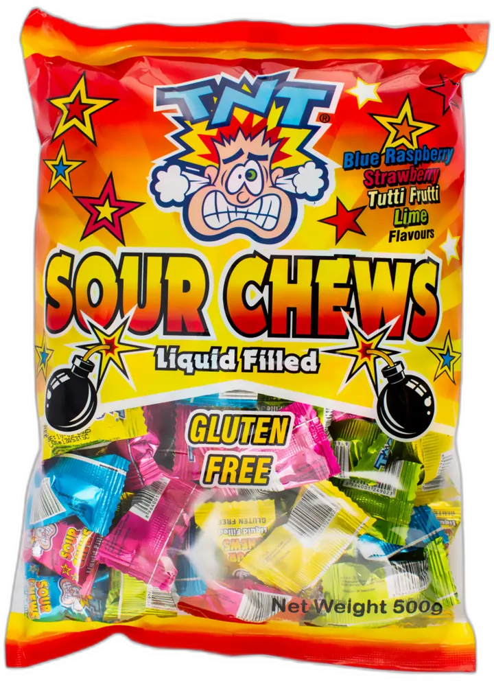 TNT Sour Chews — TNT chews & bars pack shot