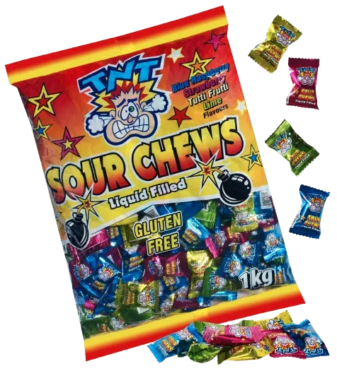TNT Sour Chews — TNT chews & bars pack shot