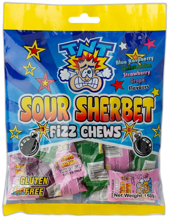 TNT Sour Sherbet Fizz Chews — TNT chews & bars pack shot