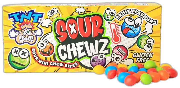 TNT Sour Chewz Box — TNT chews & bars pack shot