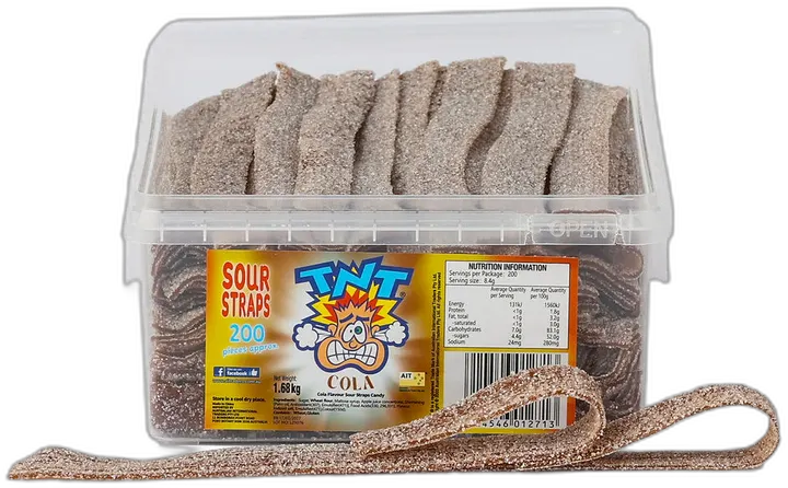 TNT Sour Straps Cola — TNT straps pack shot