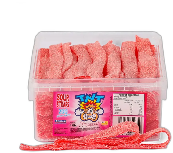 TNT Sour Straps Strawberry — TNT straps pack shot
