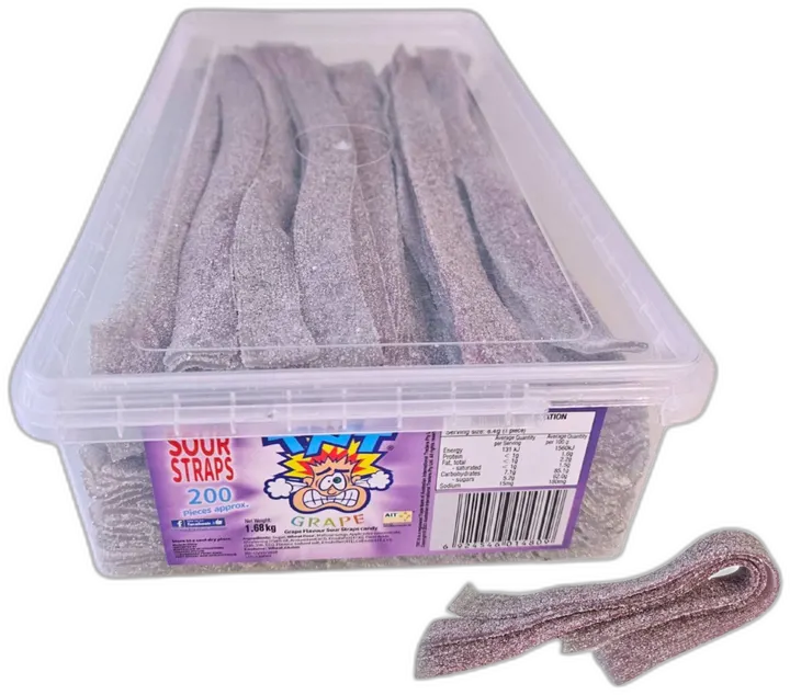 TNT Sour Straps Grape — TNT straps pack shot